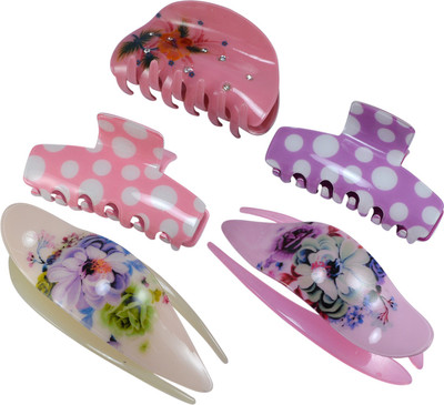 

Saamarth Impex Fashionable Women Girls Ladies Hair Claw Jaw Clip Hairdressers Hairdressing Accessory Pack Of 5 Hair Claw(Multicolor)