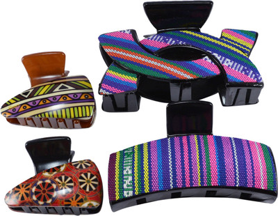 

Saamarth Impex Multi color Printed Clutcher & Jaw 4 Different Design Hair Accessories Hair Claw(Multicolor)