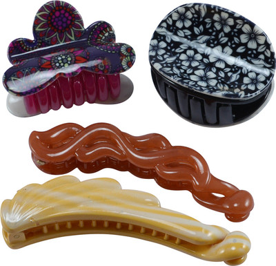 

Saamarth Impex Fashion Women Crab Hair Claw Clip Girls Brown Black Plastic Mini Hairpin Claws Hair Clip Clamp For Women Gifts-4 Piece Hair Clip(Multicolor)