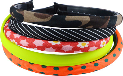 

Saamarth Impex Fabric Outer Printed Designer Multi Color Head Band , Hair Buckle Hair Accessories Set Of 5 Piece Head Band(Multicolor)