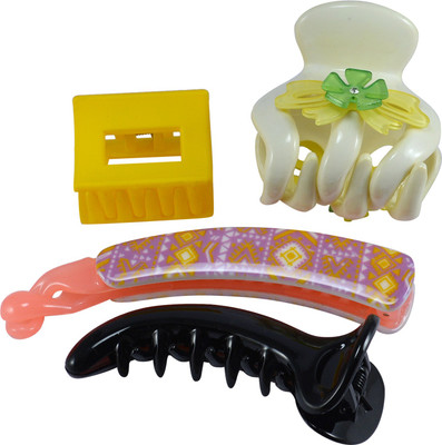 

Saamarth Impex Designer Multi-Colour Plastic Hair Clutchers/ Hair Clips for Girls and Women (Combo of 4 Hair Claws) Hair Clip(Multicolor)