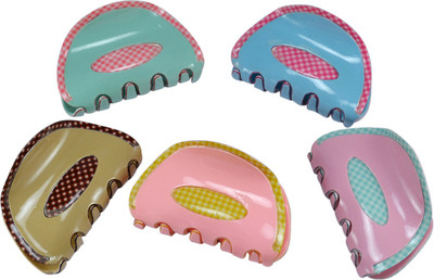 

Saamarth Impex Multi color Printed Clutcher 5 Different Color Hair Accessories-5 Piece Set Banana Clip(Multicolor)