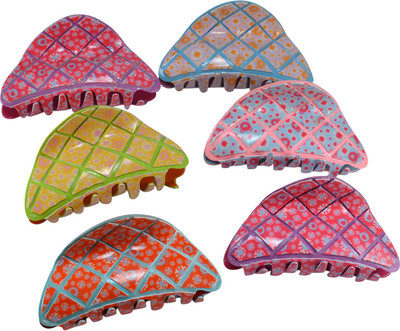 

Saamarth Impex Fashionable Women Girls Ladies Hair Claw Jaw Clip Hairdressers Hairdressing Accessory Pack Of 6 Hair Claw(Multicolor)