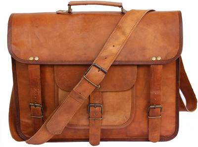 

Handcrafted exports Messenger Bag(Tan)