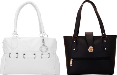 

Lady bar Hand-held Bag(Black, White)