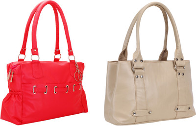 

Lady bar Hand-held Bag(Red, Beige), Beige;red