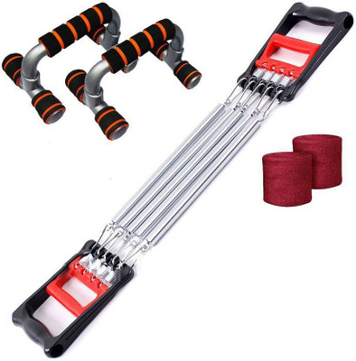 

HOMMER 5 STEEL CHEST EXPANDE, PUSH UP BAR, WRIST BAND Gym & Fitness Kit