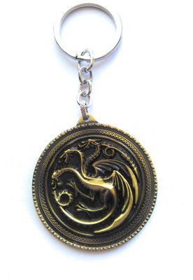 

HatsOff Game of Thrones 3D Dragon Key chain | Golden Metal Key ring Key Chain