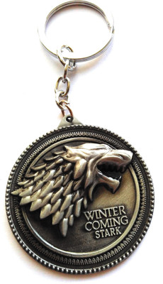

HatsOff Game Of thrones 3D Wolf Key chain | Silver Metal key ring Key Chain