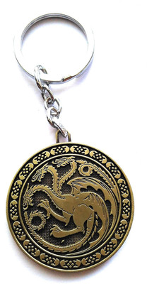 

HatsOff Game of Thrones Dragon Key chain | Metal Golden Key Ring Key Chain
