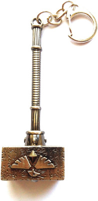 

HatsOff Warcraft Hammer Key Ring | stylish Metal key chain | Silver Hammer Hook key chain also Use as car hanging Key Chain
