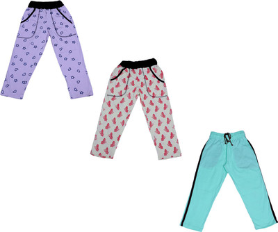 IndiWeaves Track Pant For Girls(Multicolor, Pack of 3)