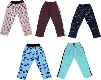 IndiWeaves Track Pant For Girls(Multicolor, Pack of 5)