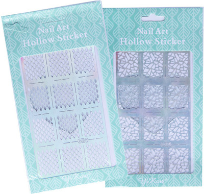 

Looks United Pack Of 2 Nail Art Stencils JV201- JV206(Silver)