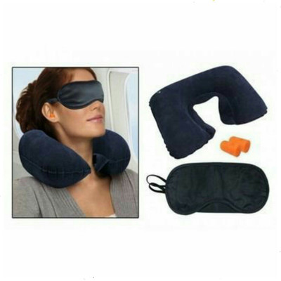 

NK-STORE 3 In 1 Travel Neck PIllow, Eye Shade Mask & Ear Plugs Suitable For Train Bus Flight Car etc Neck Pillow & Eye Shade(Multi)