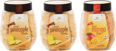 

Nature Pure Dried Fruits -Pineapple Chunks Jars + Mango Slices Jar (200g+200g+150g) Packof 3 Assorted Fruit(550 g, Plastic Bottle)