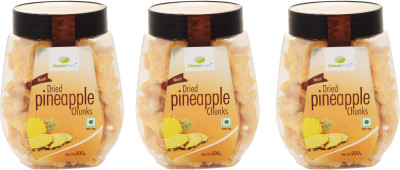 

Nature Pure Dried Fruits- Pineapple Chunks (200g x 3) Pack of 3 Pineapple(600 g, Plastic Bottle)