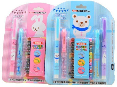 

CHREN LIQUED PEN 4 PEN AND 12 CATRAGE ( BULLET INK) MULTI COL 2 SET Fountain Pen(Pack of 2)