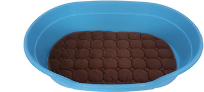 

Sri Imported High Quality Plastic Pet Bed/Bathing Tub Heavy Duty Waterproof Cat/Dog Basket with Cushion S Pet Bed(Black)