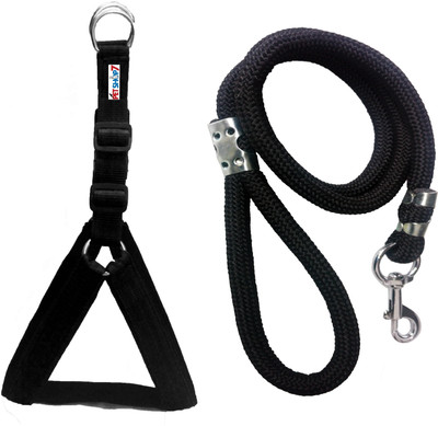 

Petshop7 Nylon Padded adjustable Dog Harness & Leash Rope 1 Inch for  size Pet (Chest Size : 24-29) Dog Harness & Leash(, Black