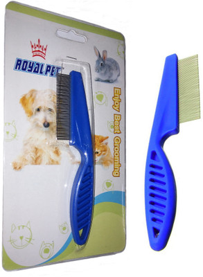 

ROYAL PET Dog/Cat Comb Blue | Dog, Cat Hair Flea Comb Grooming Cleaning Puppy | Rake Plastic Handle Stainless Needle Pin Cleaning Tool | Basic Comb for Dog, Cat, Rabbit