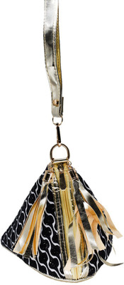 

Bagaholics Ethnic Clutch Synthetic Batwa Pouch Bag Gift For Women Potli(Black)