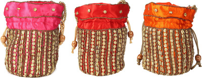 

SUVASANA Jaipur Women Handmade Festive Multicolor Wedding Gift Potli Potli(Red)