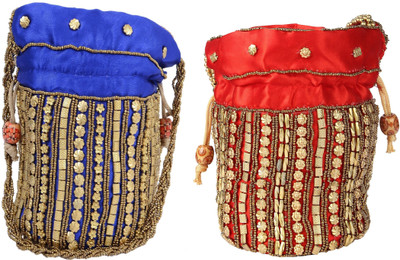 

SUVASANA Jaipur Women Handmade Festive Multicolor Wedding Gift Potli Potli(Red)