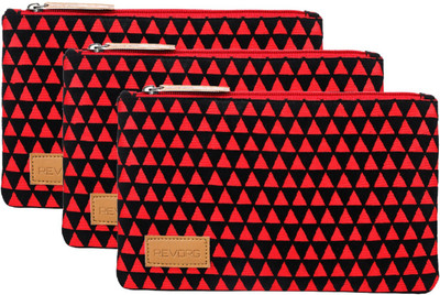 

revorg cosmetic pouch Pouch(Red, Black), Black;red