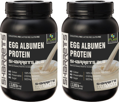Sharrets Nutritions White Albumen Protein Vanilla Flavor (2X2.202lb) Egg Protein(2000 g, VANILLA)