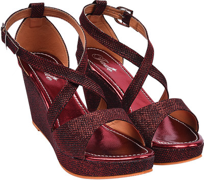 

Jade Women Maroon Wedges