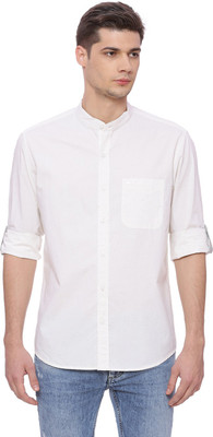 BASICS Men Solid Casual White Shirt