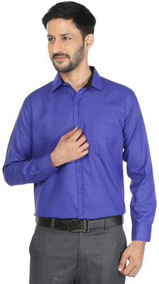 Mark Pollo London Men Solid Formal Linen Blue Shirt available at flipkart for Rs.399