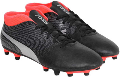 

Puma PUMA ONE 18.4 FG Football Shoes For Men(Multicolor, Black- silver-red blast