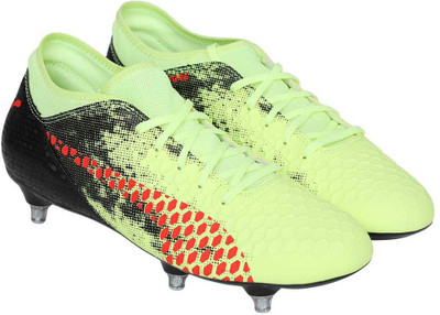 

Puma FUTURE 18.4 SG Football Shoes For Men(Multicolor, Fizzy yellow-red blast- black