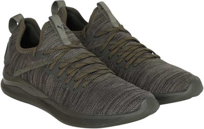 

Puma IGNITE Flash evoKNIT Walking Shoes For Men(Olive, Forest night-castor gray- black
