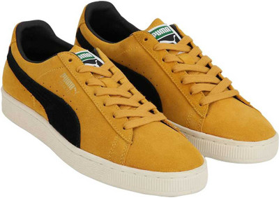 puma suede yellow black