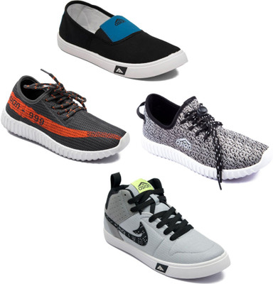 

Asian Men Casual & Running Shoes Combo Pack of 4 Sneakers For Men(Black, Blue, Multicolor