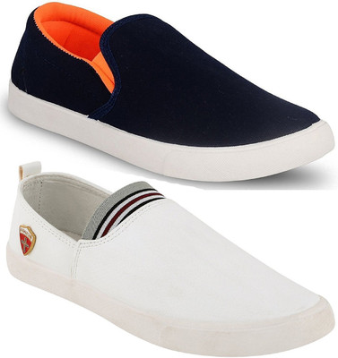 

Long Walk Men Combo Pack of 2 Loafers For Men(Orange, White