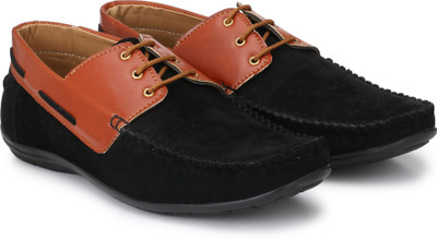

Big Fox Colourblock Boat Shoes For Men(Black