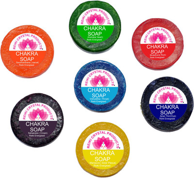 

Reiki Crystal Products Hand Made Soap for Chakra Healing - 7 Chakra(5 g, Pack of 7)
