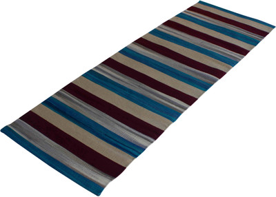 

Ryan Rubber Coated Cotton Handwoven Yoga Mat White 3 mm Yoga Mat, Multicolor