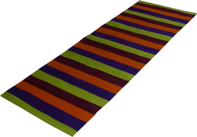 

Ryan Rubber Coated Cotton Handwoven Yoga Mat Multicolor 3 mm Yoga Mat, Violet