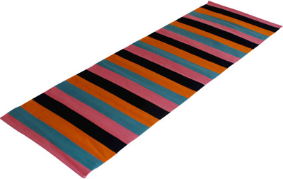 

Ryan Rubber Coated Anti Skid Cotton Handwoven Yoga / Exercise Mat Black 3 mm Yoga Mat, Orange