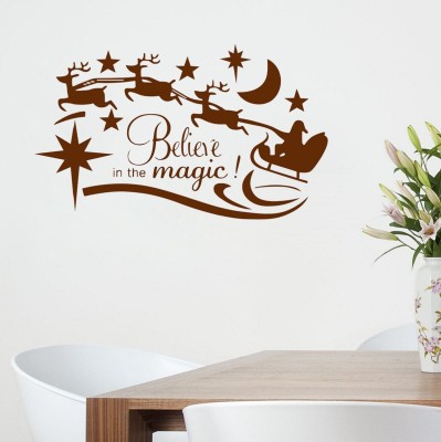 STICKER STUDIO 99 cm Wall Sticker (Moon with dear,Surface Covering Area - 99 x 58 cm) Removable Sticker(Pack of 1)