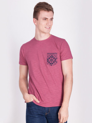 FORCE NXT Solid Men Round Neck Orange T-Shirt