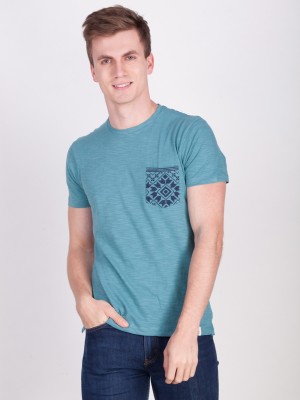Force NXT Solid Men Round Neck Blue T-Shirt