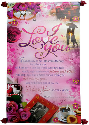

Saugat Traders Love Scroll Card Greeting Card(Pink, Pack of 1)