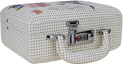 

ZEVORA Briefcase Eiffel Tower Paris Cosmetic Organizer Makeup, Fashion, Multi Purpose, jewellery Vanity Box(White)