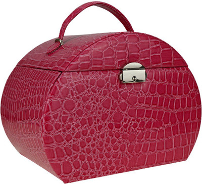

ZEVORA Leather Look Cosmetic Organiser Makeup, Fashion, Jewellery, Multi Purpose Vanity Box(Red)